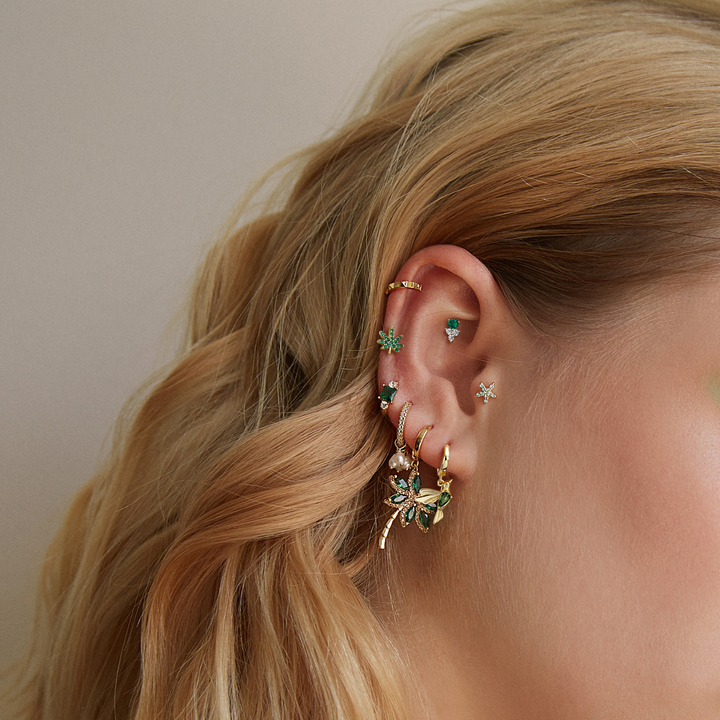 ZAIR GREEN PIERCING EARRING