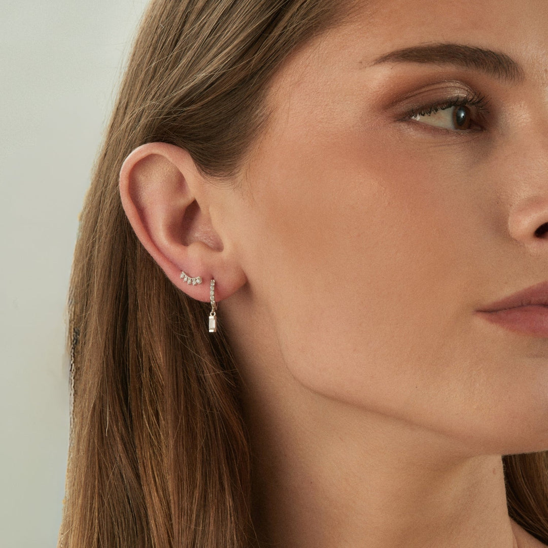 MARA SILVER HOOP PIERCING EARRING