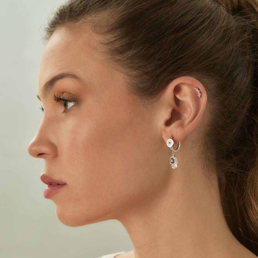 SILBERNER PIERCING OHRRING HAMSA