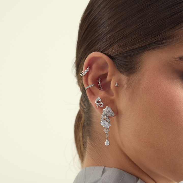 PENDIENTE PIERCING DE PLATA WILD