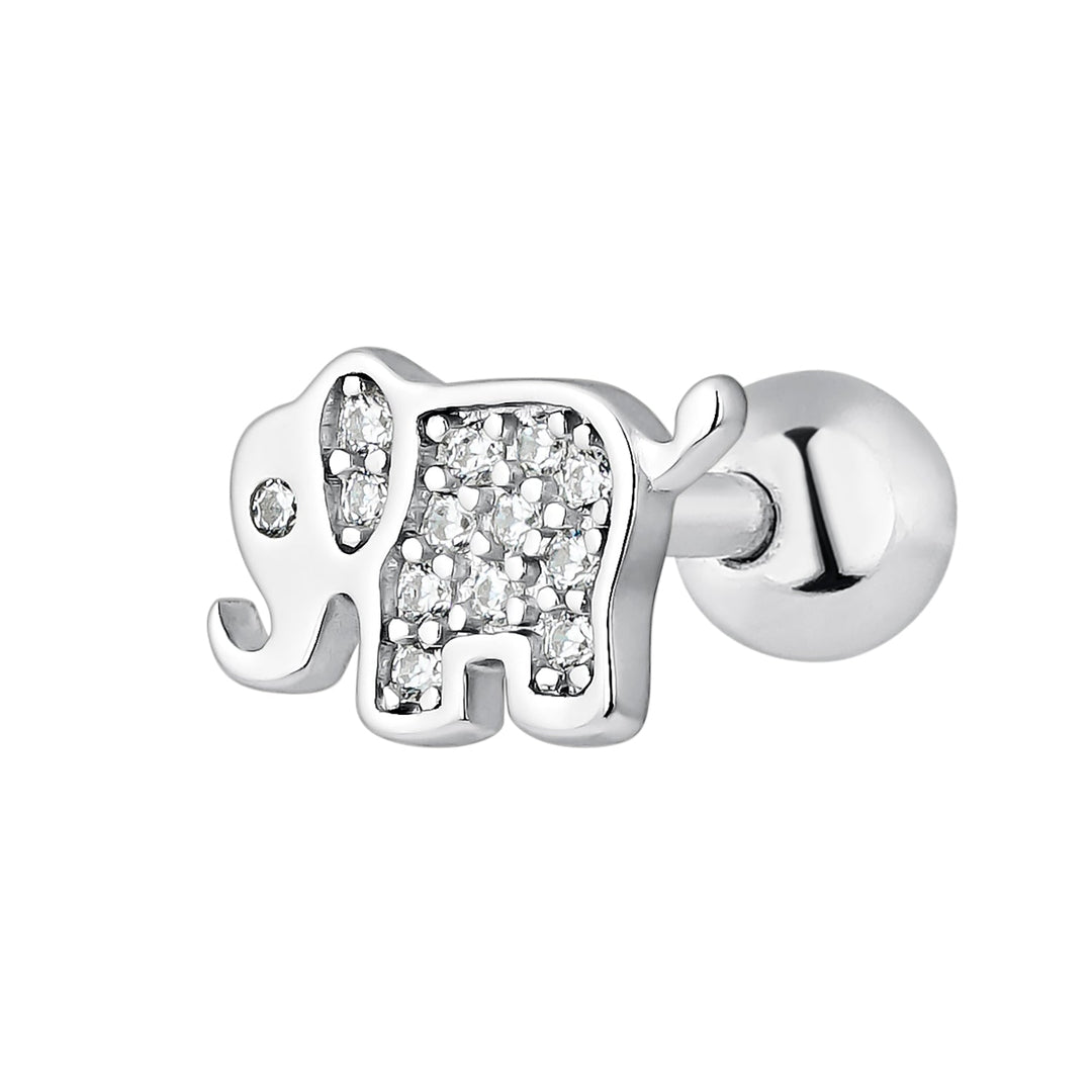 SILBERNER PIERCING OHRRING LUCKY ELEPHANT
