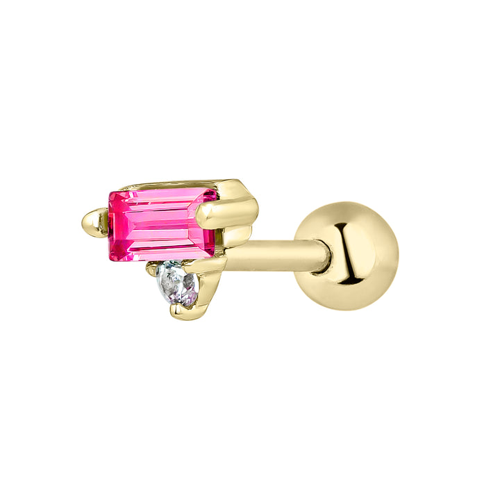 ORECCHINO PIERCING RUBINO SATET
