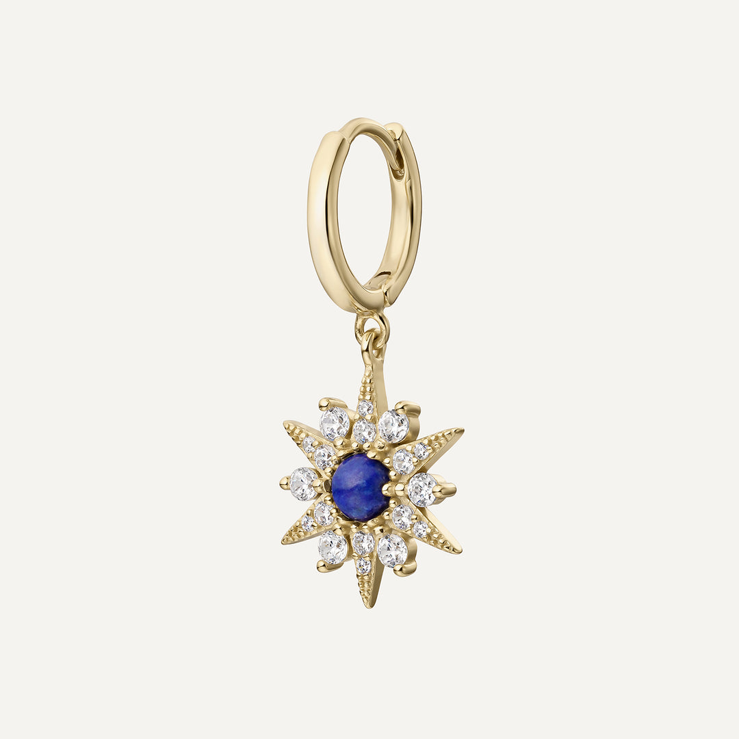 ORECCHINO PIERCING CERCHIO LAPISLÁZULI STAR