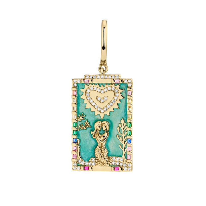 PIERCING OHRSCHMUCK CREOLEN TAROTKARTEN DIE LIEBENDEN