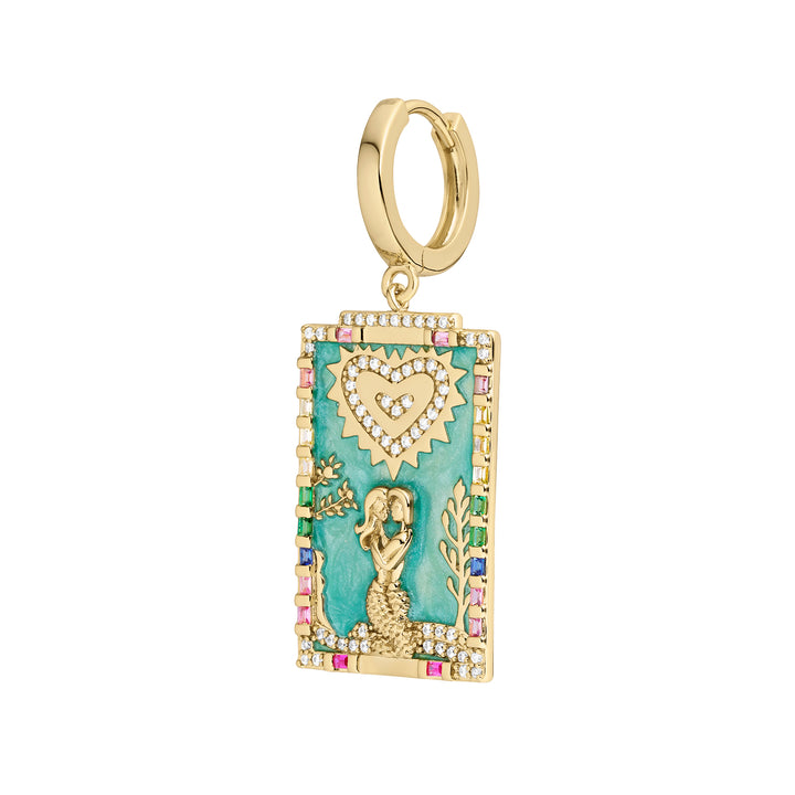 PIERCING OHRSCHMUCK CREOLEN TAROTKARTEN DIE LIEBENDEN