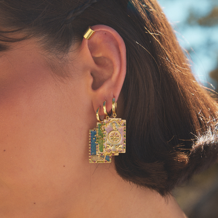 PIERCING OHRSCHMUCK CREOLEN TAROTKARTEN DIE LIEBENDEN