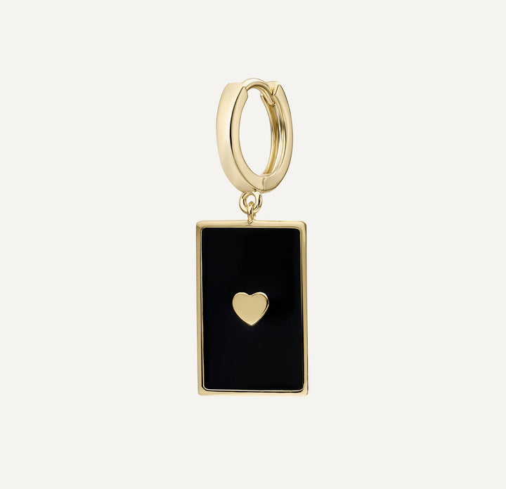 ORECCHINO PIERCING CUORE CERCHIO BLACK HEART