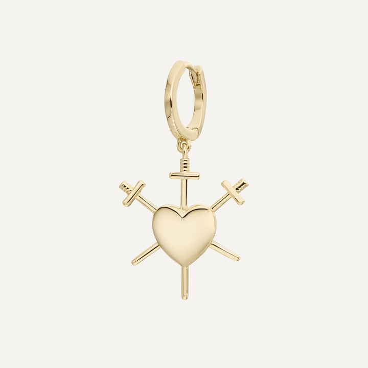 OORBELLEN PIERCING GOUD EEUWIG HART