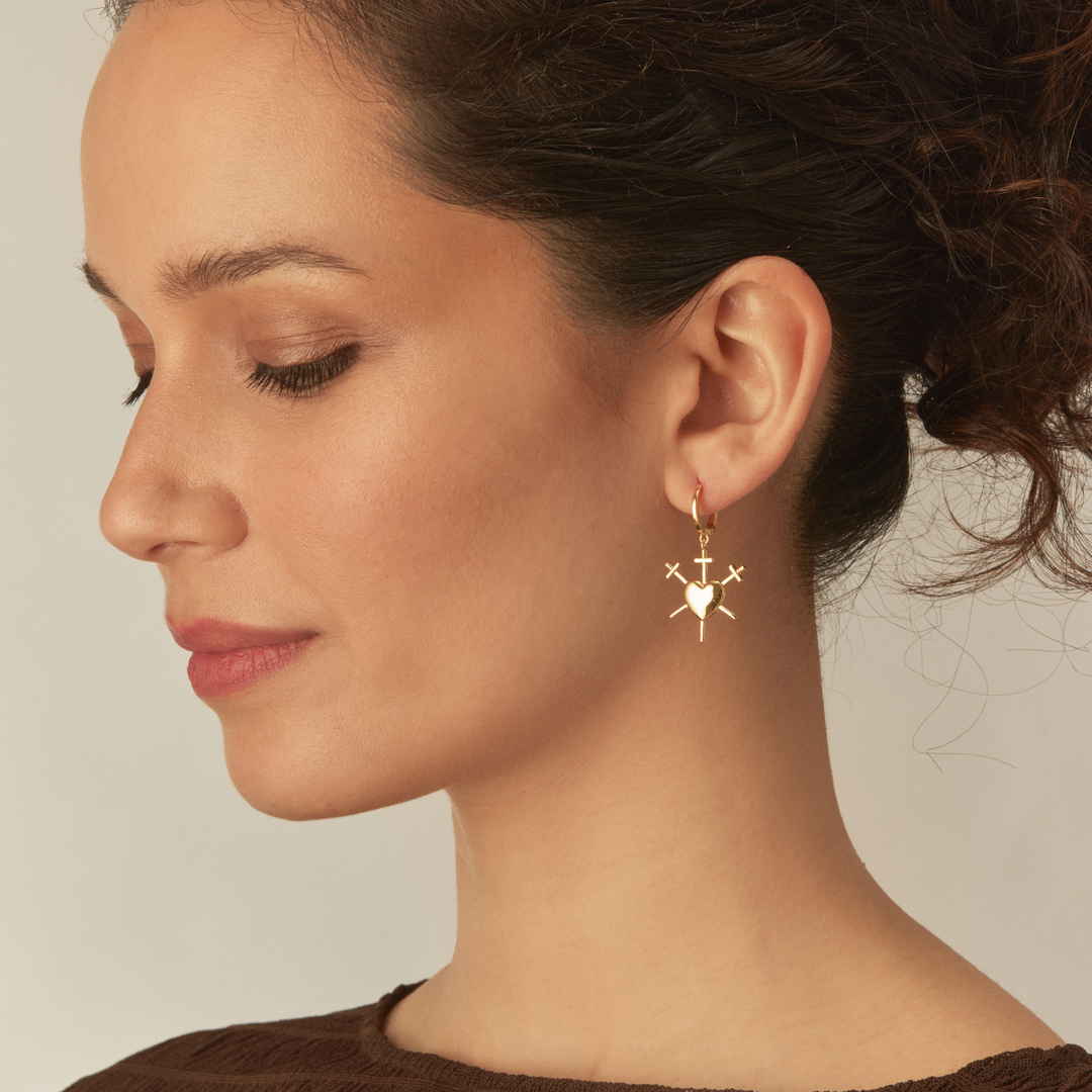 OORBELLEN PIERCING GOUD EEUWIG HART