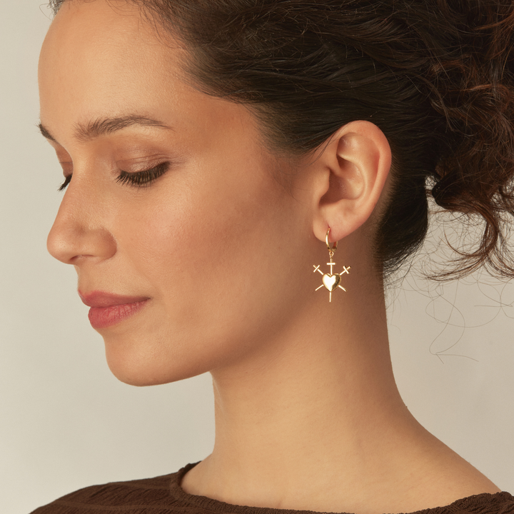 OORBELLEN PIERCING GOUD EEUWIG HART