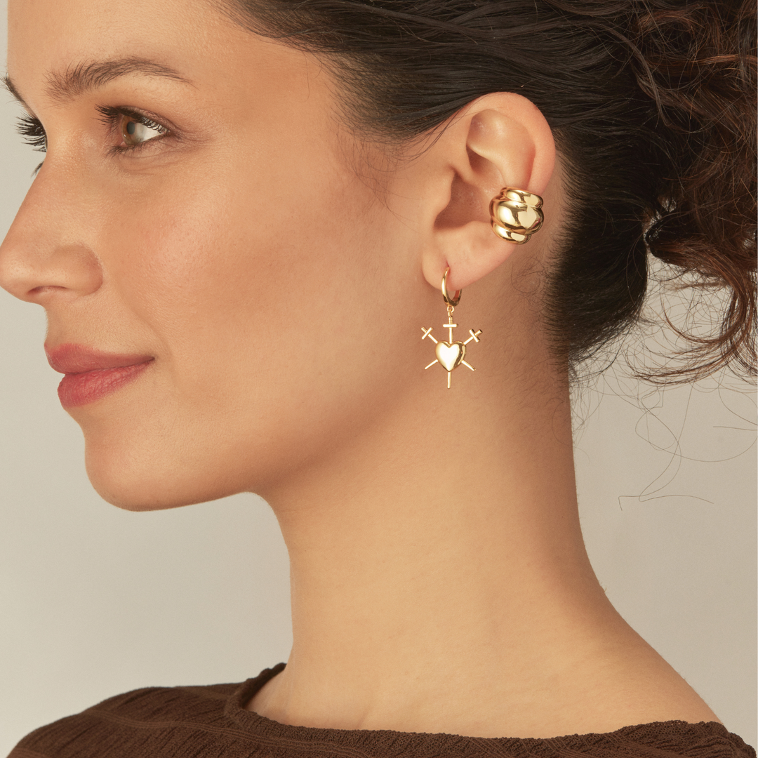 OORBELLEN PIERCING GOUD EEUWIG HART