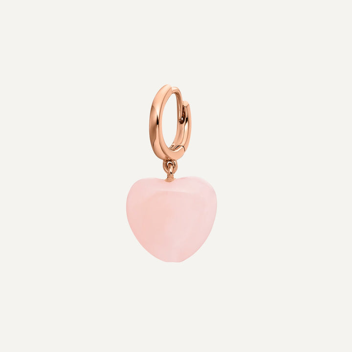 OORBELLEN PIERCING RING ROZENKWARTS HART