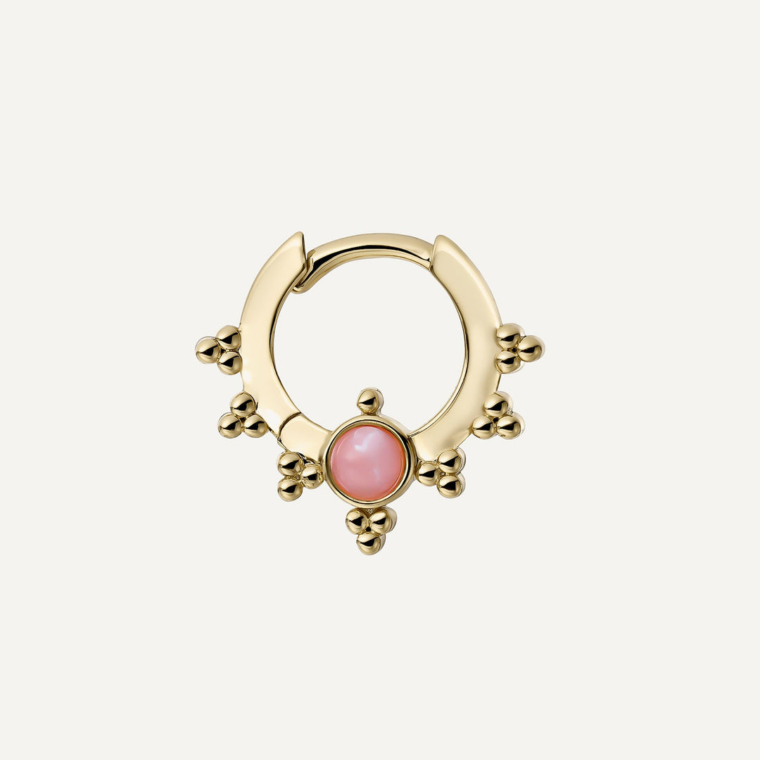 DAITH ROSE QUARTZ HOOP PIERCING EARRING