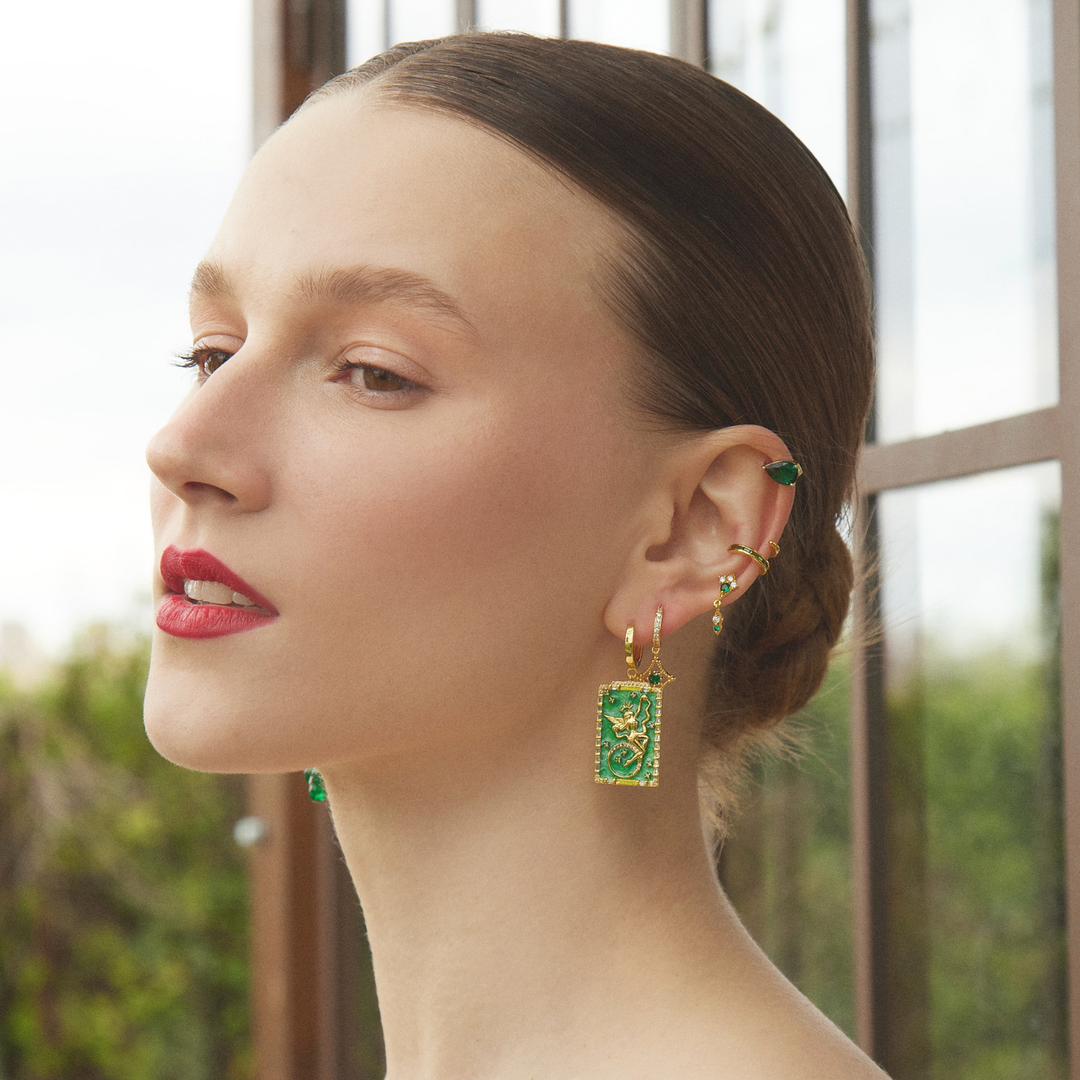PENDIENTE PIERCING ARO GREEN OLIVIA
