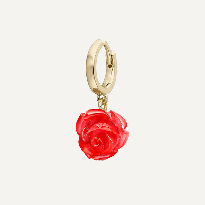 PIERCING-Ohrring Roter Rosenring