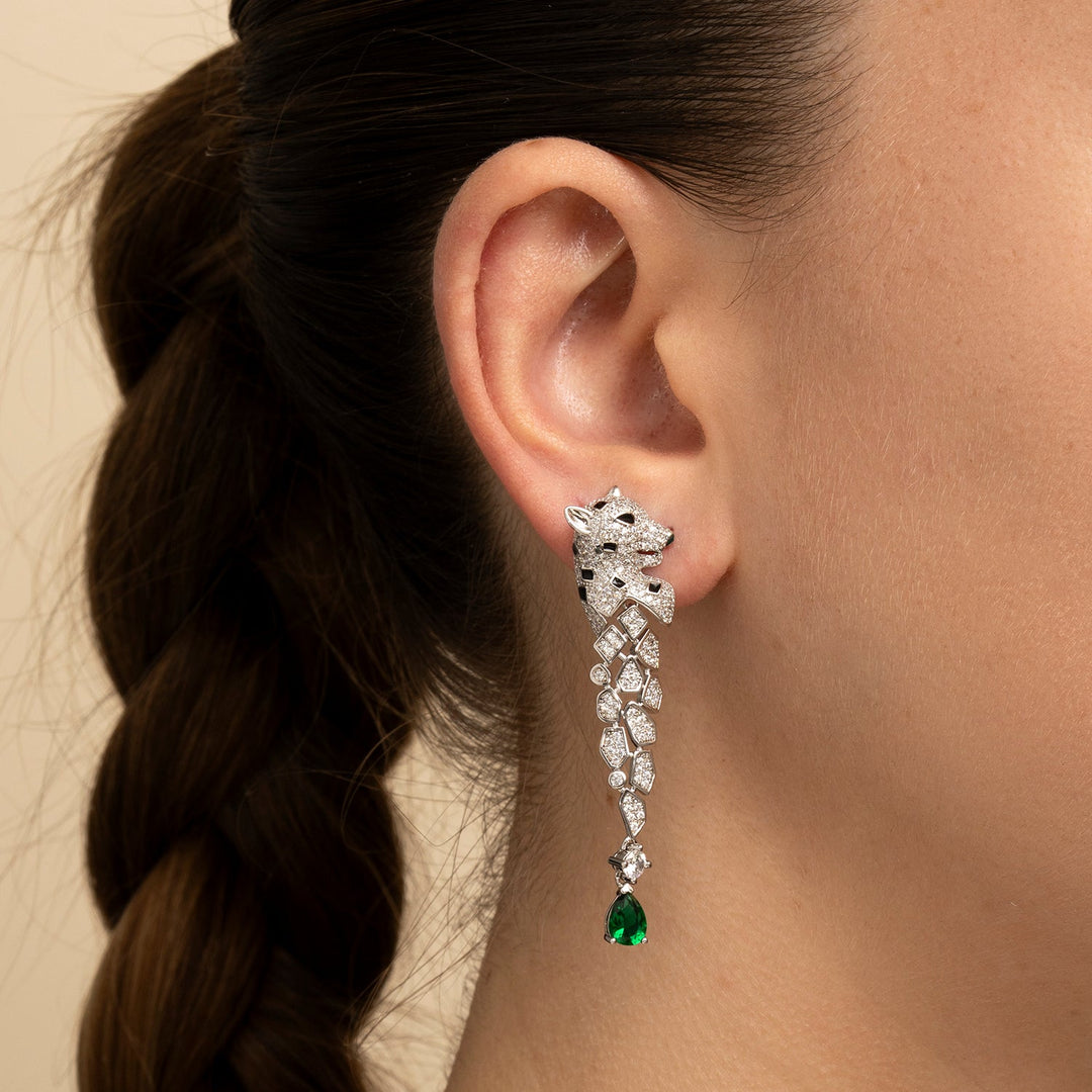 PIERCING EARRING GREEN LEOPARD