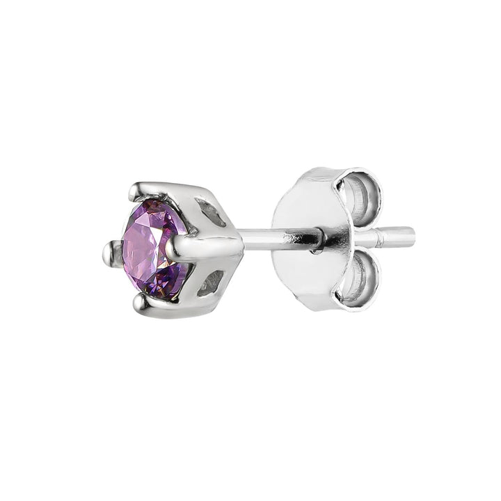 Orecchino piercing in argento ametista Luz