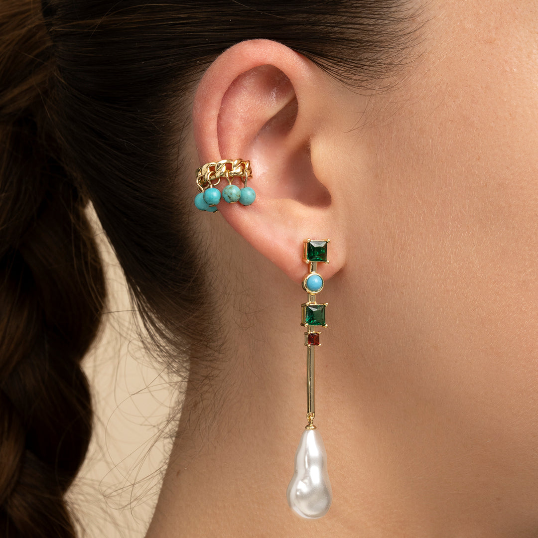 TURQUOISE AKOYA EAR CUFF