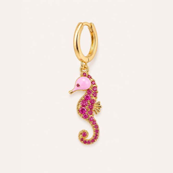 MOSAIK PINK SEEPFERDCHEN CREOLEN-PIERCING