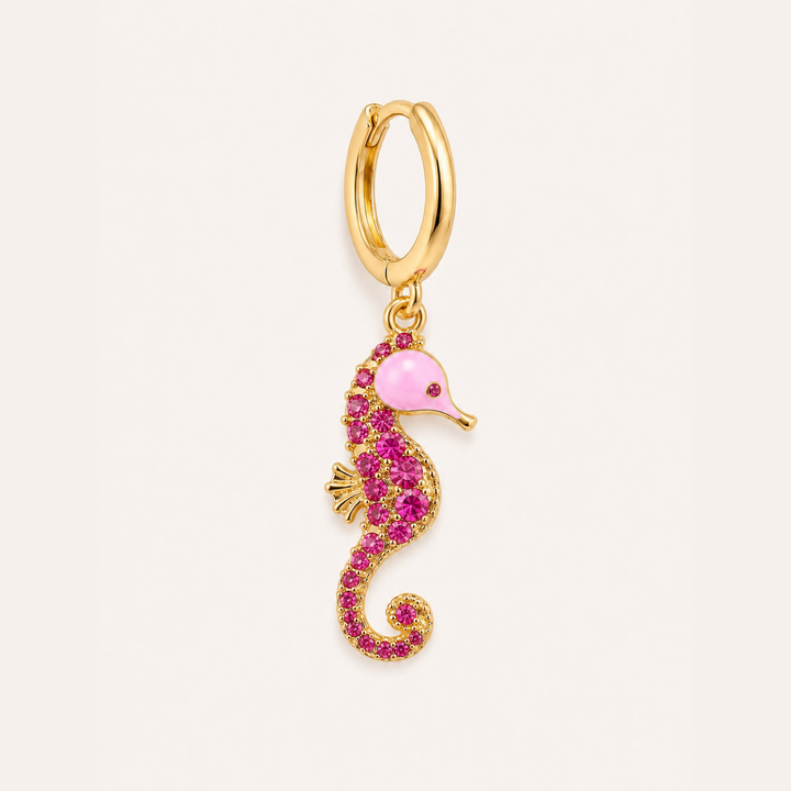 MOSAIK PINK SEEPFERDCHEN CREOLEN-PIERCING