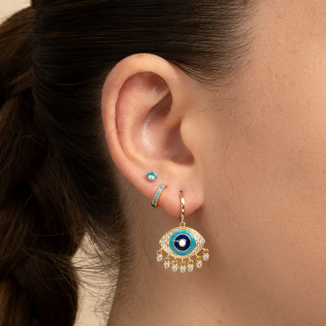 PENDIENTE PIERCING CREOLEN MOSAÏQUE AQUA POWER BÖSSES AUGE