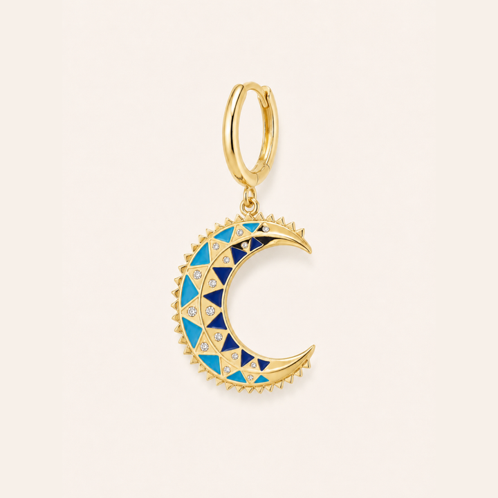 PENDIENTE PIERCING CREOLEN AQUA MOSAÏQUE MOND