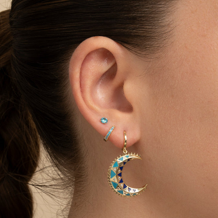 PENDIENTE PIERCING CREOLEN AQUA MOSAÏQUE MOND