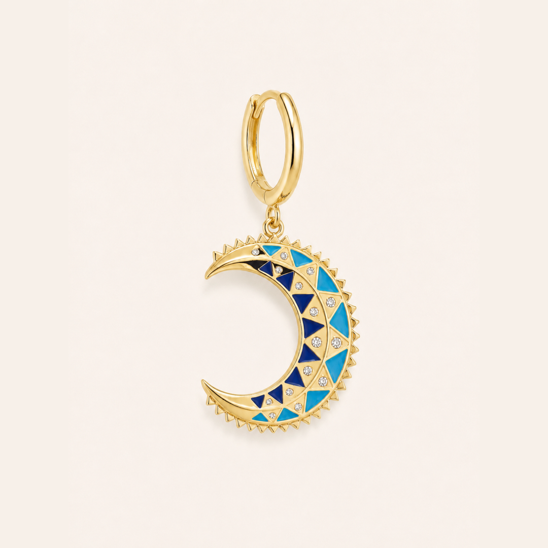 PENDIENTE PIERCING CREOLEN AQUA MOSAÏQUE MOND