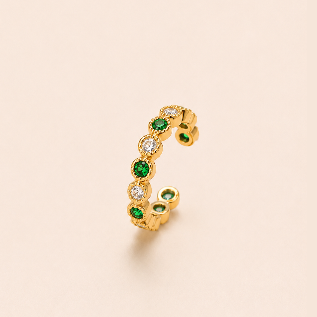 PENDIENTE EAR CUFF GREEN ZURIE