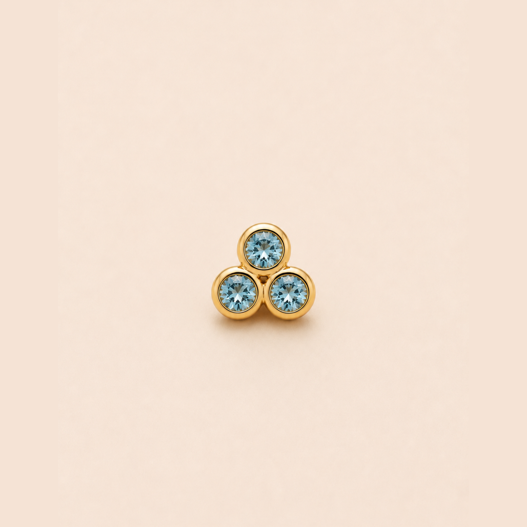 PENDIENTE PIERCING AQUAMARINA RAVUE