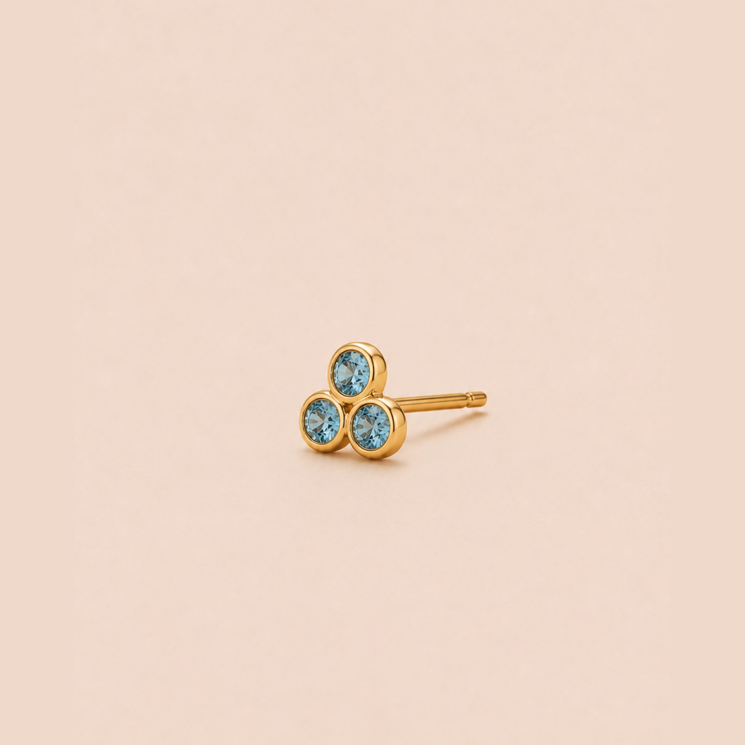 PENDIENTE PIERCING AQUAMARINA RAVUE