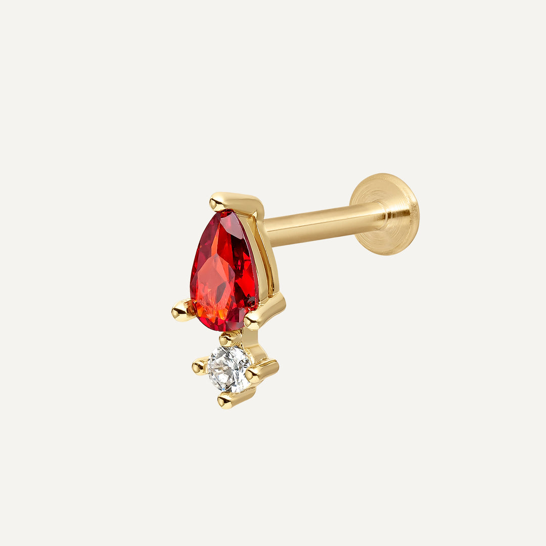 CONFORT PIERCING GARNET DROP
