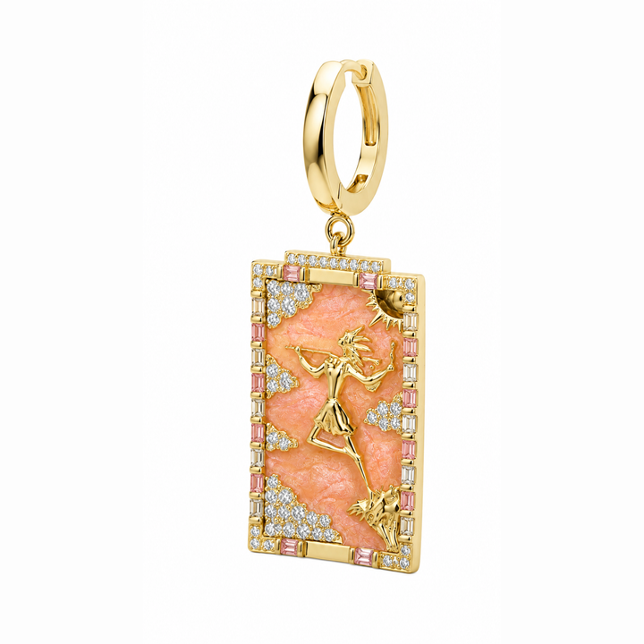 BOUCLE D’OREILLE PIERCING ANNEAU CARTES DE TAROT LE FOU