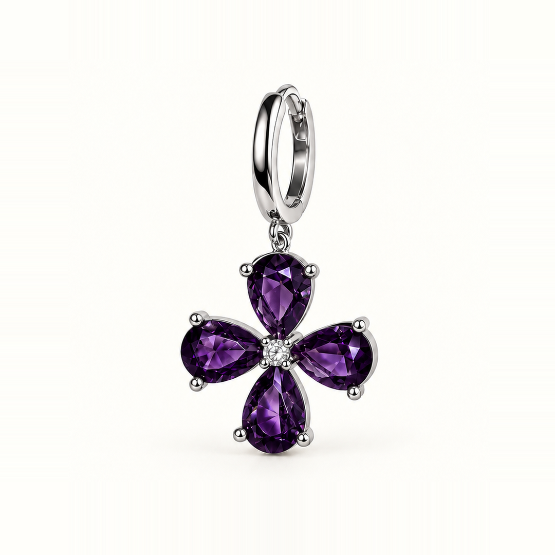 PENDIENTE PIERCING ARO AMETHYST CLOVER GUARD