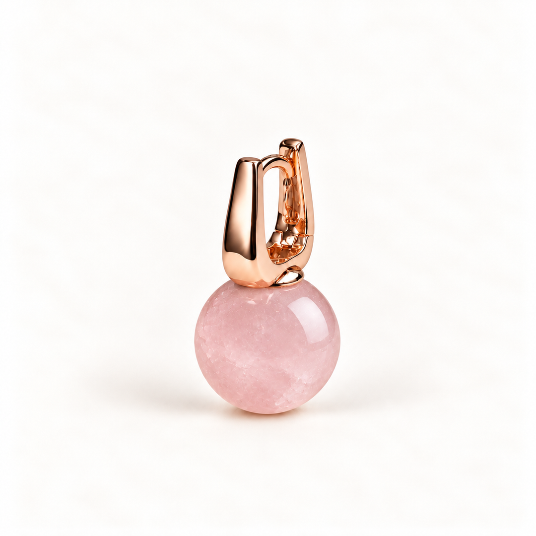 PENDIENTE PIERCING ARO ROSE QUARTZ SPHÈRE