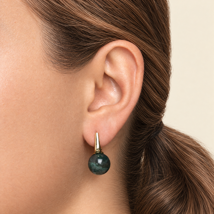 PENDIENTE PIERCING ARO INDIAN AGATE SPHÈRE