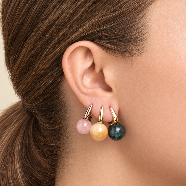 PENDIENTE PIERCING ARO YELLOW JADE SPHÈRE