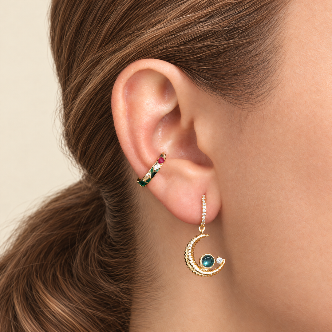 PENDIENTE PIERCING ARO PETROL JAPANESE MOONLIGHT
