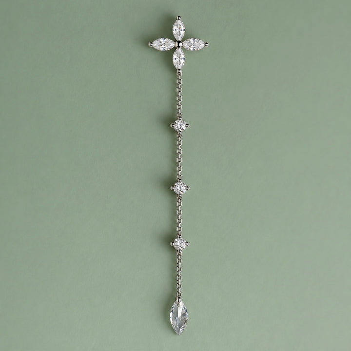 PENDIENTE PIERCING SILVER FLEUR DE NUIT