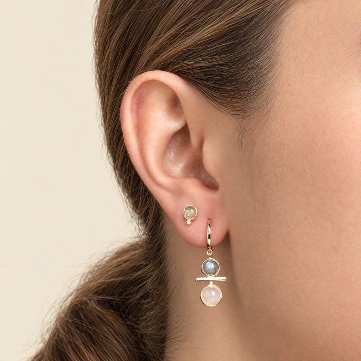 CONFORT PIERCING GREY MOONSTONE LUNELLE