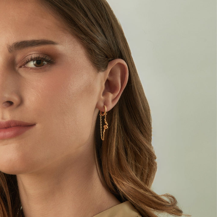 SERPENT-PUNK HOOP PIERCING EARRING