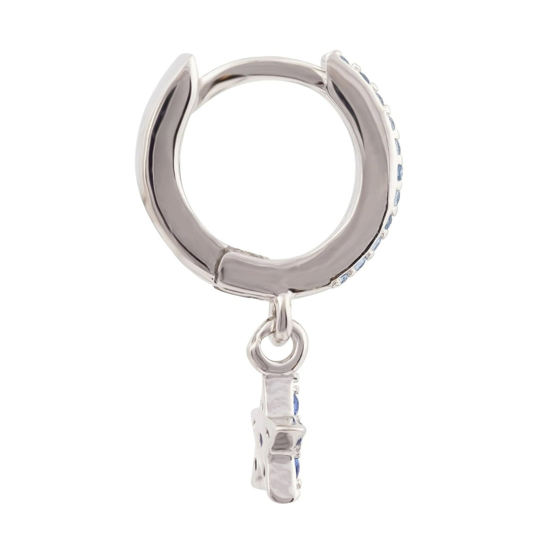 SILBER BLAU PIERCING OHRRING SCHUSSSTERN RING