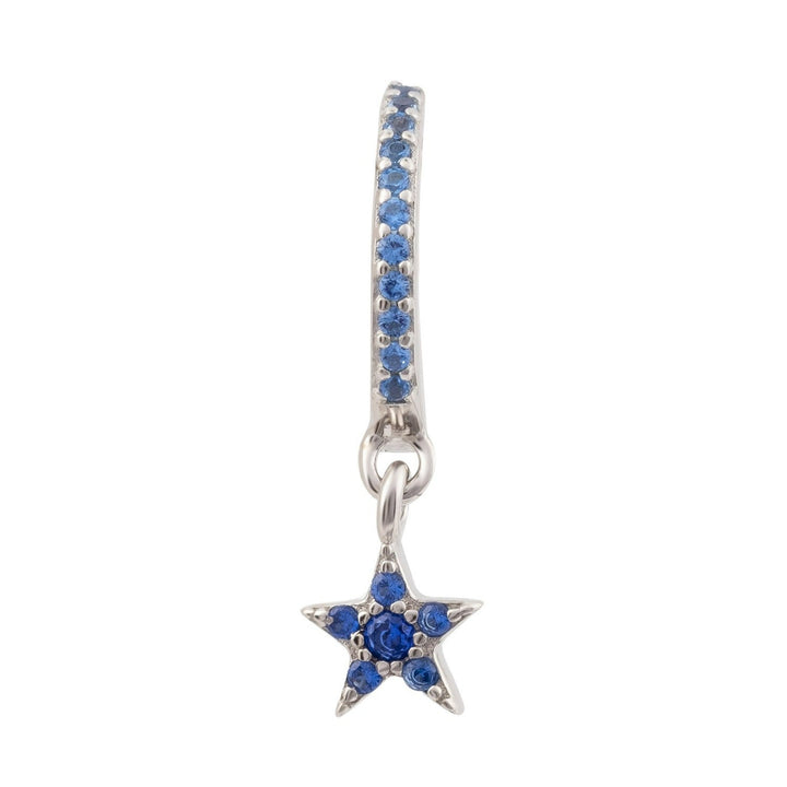 SILBER BLAU PIERCING OHRRING SCHUSSSTERN RING