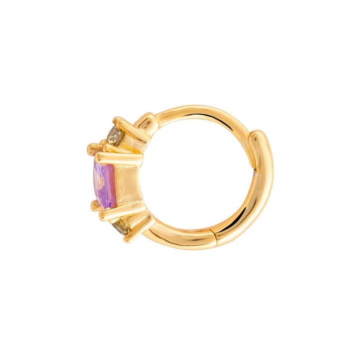 ORECCHINO PIERCING CERCHIO ORO GIALLO LILLA SCARLETT