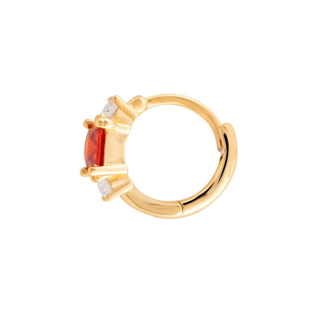 PENDIENTE PIERCING ARO ORO AMARILLO ROJO SCARLETT