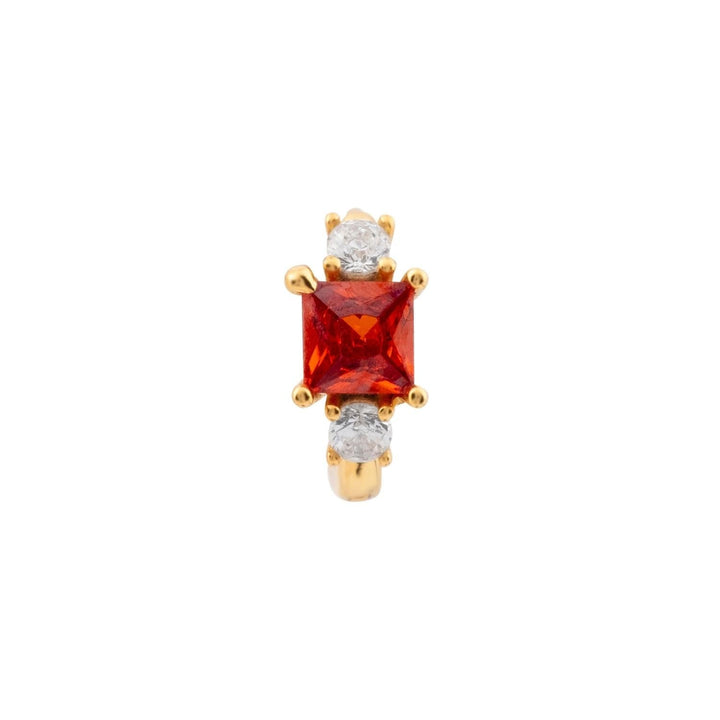 PENDIENTE PIERCING ARO ORO AMARILLO ROJO SCARLETT