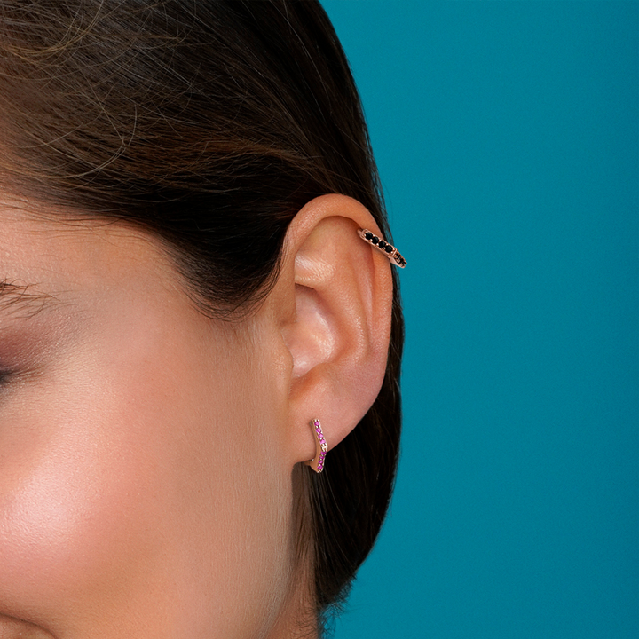 PENDIENTE PIERCING ARO ORO ROSA AMELIE