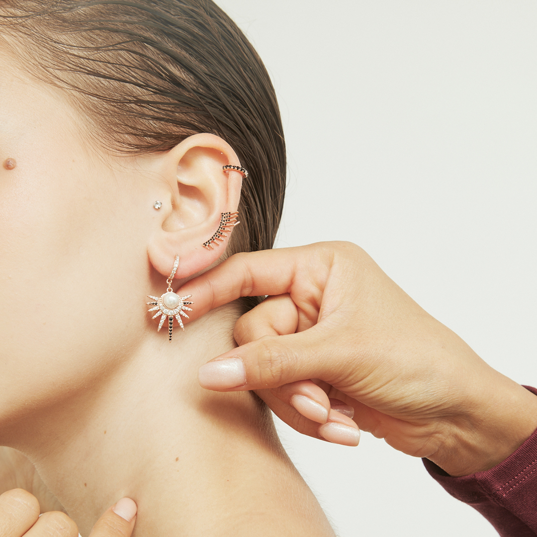 Piercing-Ohrring Ring Roségold Spinell Sophie