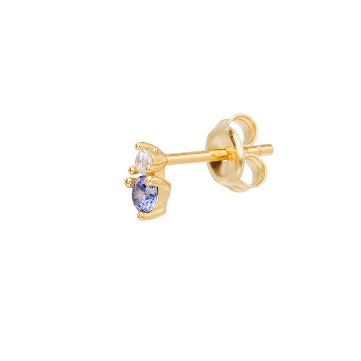ORECCHINO PIERCING ORO GIALLO BLU DORY