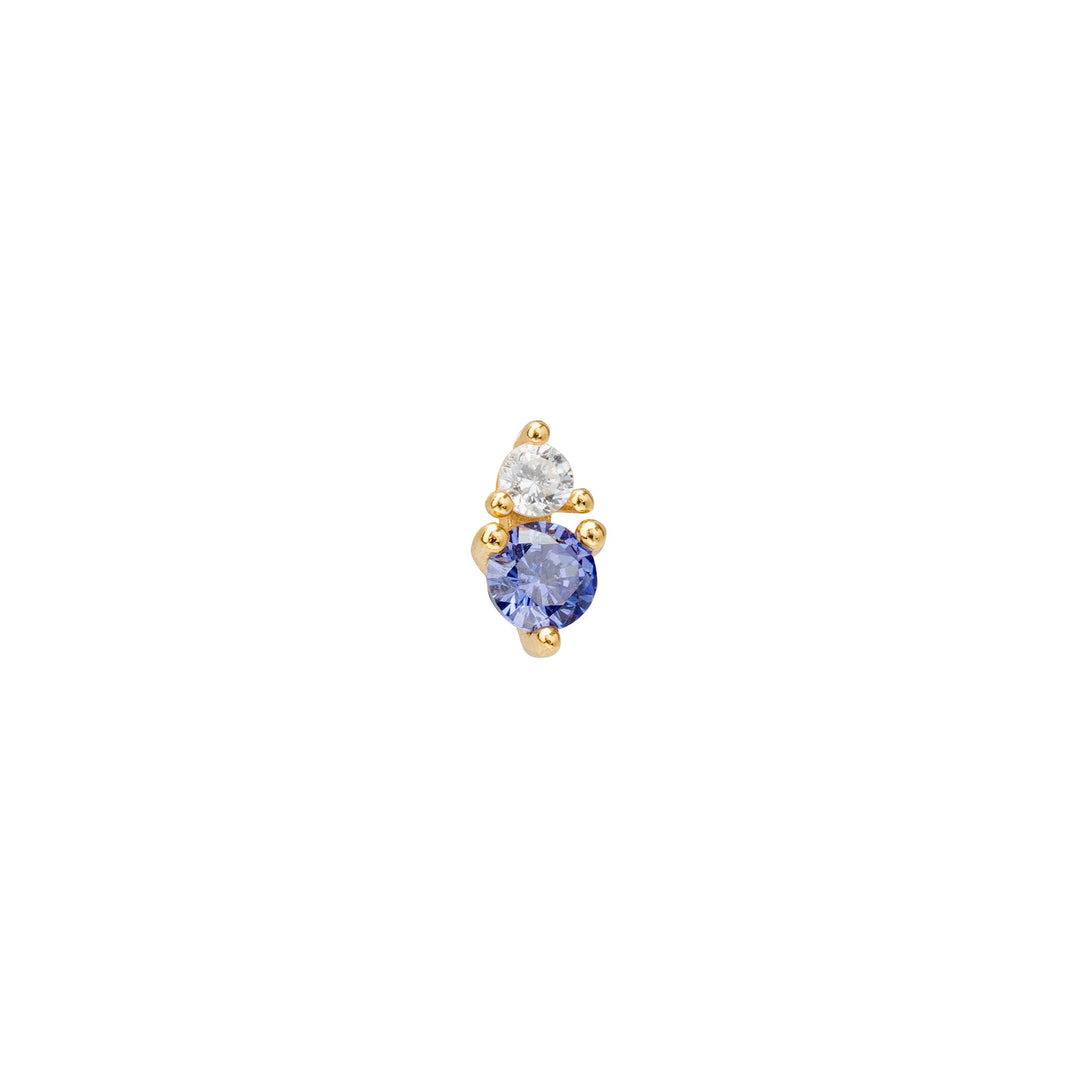 ORECCHINO PIERCING ORO GIALLO BLU DORY